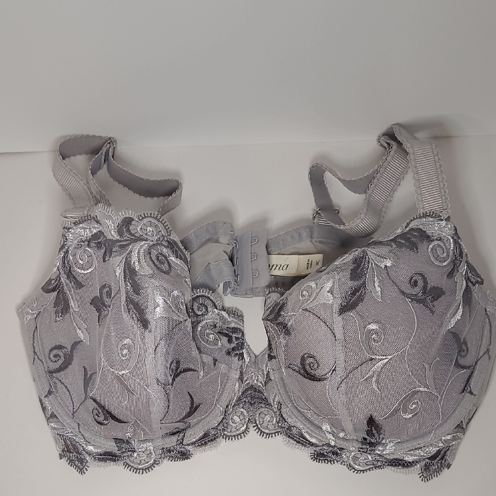 Soma Gray Embroidered Full-Coverage Bra